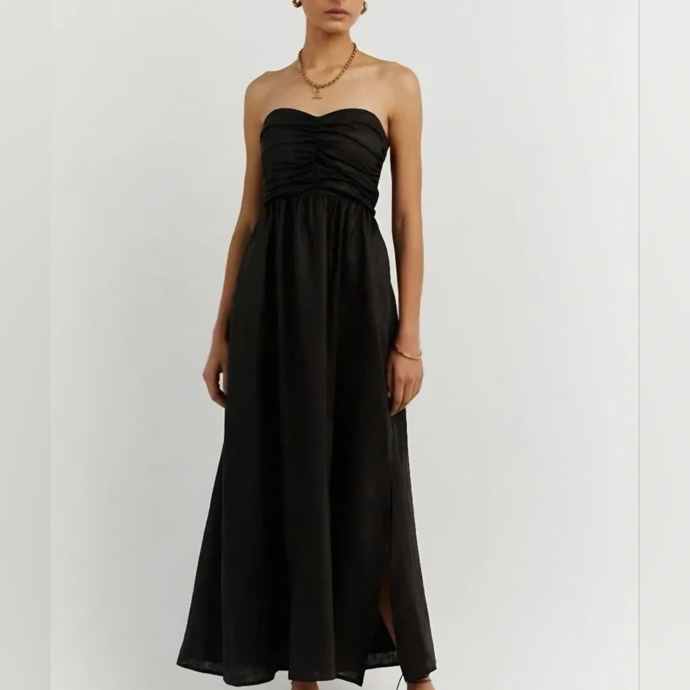 DISSH Black Strapless Maxi Dress